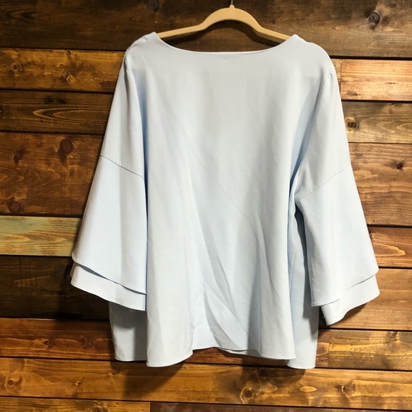 Lane Bryant Light Blue Peplum Formal Top - Picture 5 of 5